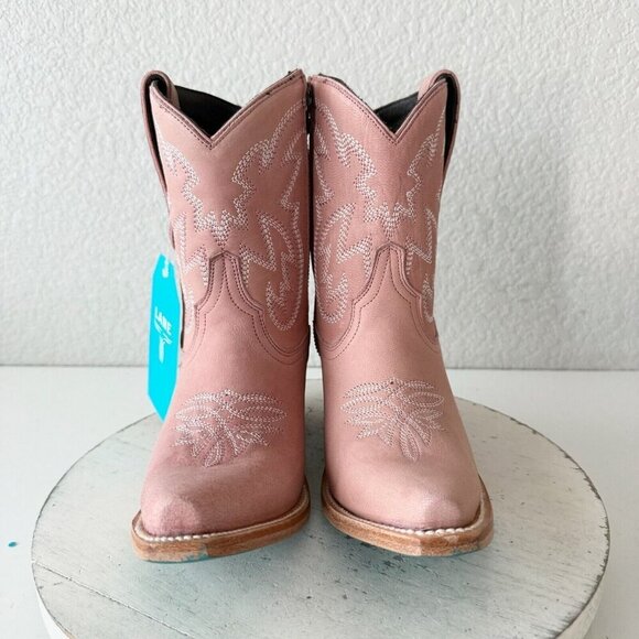 Lane SMOKESHOW Pink Cowboy Bootie Womens 6 Leather Western Cowgirl Short Boots - Picture 6 of 12